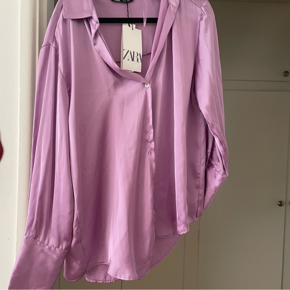 Lavender Zara Button Down Shirt